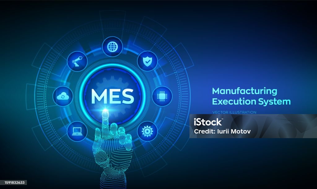 Openmes Mes Manufacturing Execution System Technology Concept On Virtual Screen ...