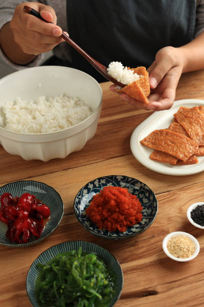 istock Process Making Homemade Inari Sushi 1591839720