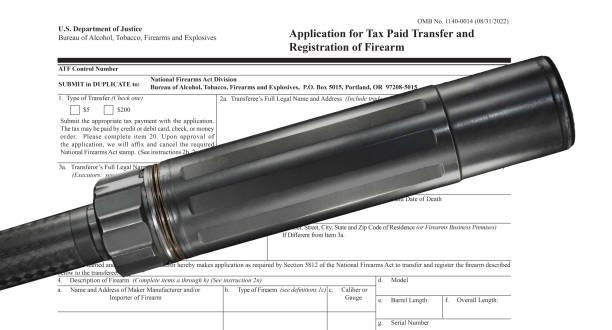 istock Silencer and public domain application form to buy one 1591874914