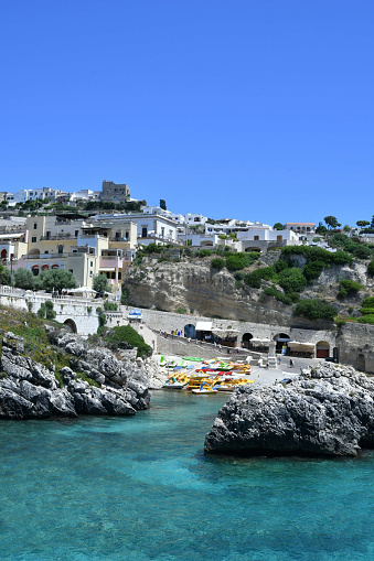 View of the small bay overlooked by a small village in the province of Lecce.