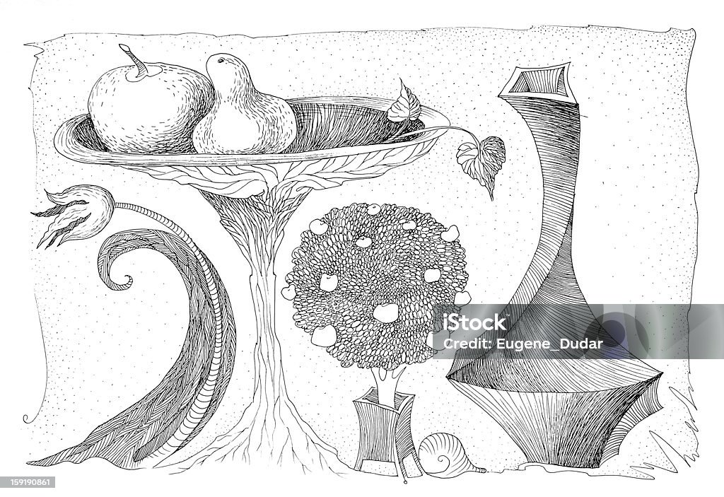 Dessin abstrait Nature morte - Illustration de Abstrait libre de droits