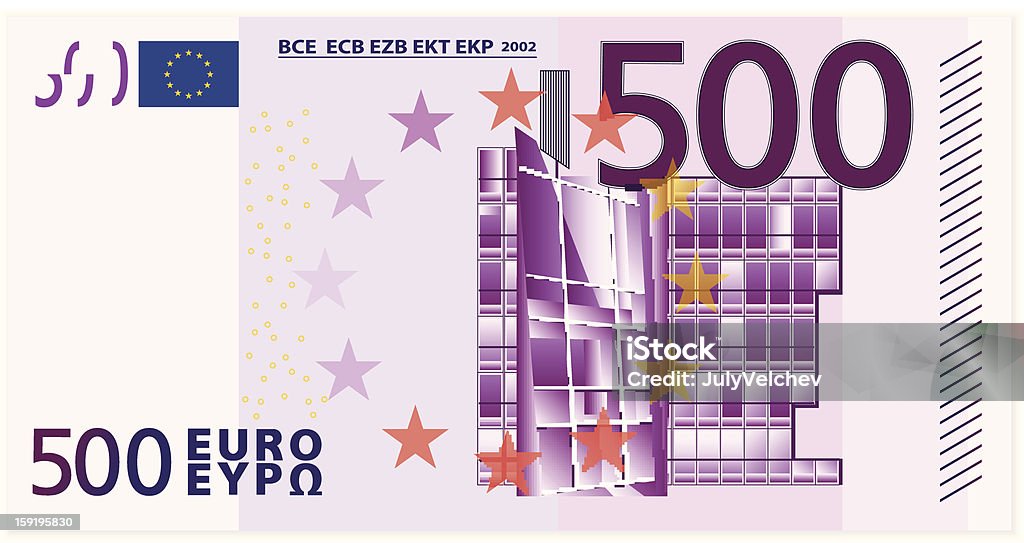 Billete de banco de quinientos euros - arte vectorial de Billete de banco libre de derechos