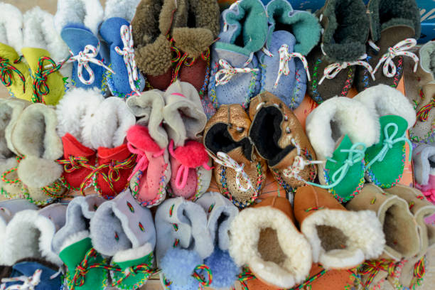 istock Handmade booties are on sale. 1591958387