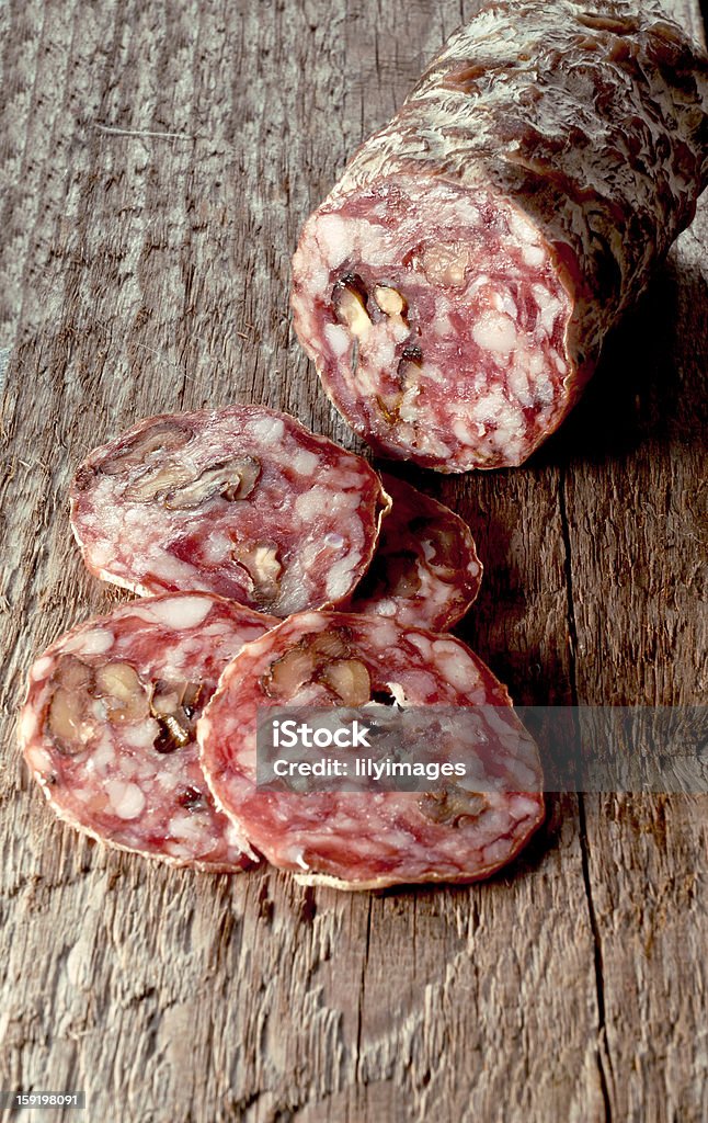 Noz Salame com fatias - Royalty-free Carne Foto de stock