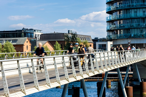 Bridge with cyclist in Copenhagen