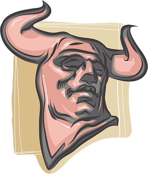 minotaur - taurus bull minotaur cow stock illustrations