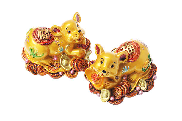 istock Chinese Golden Rat Ornaments 159200551