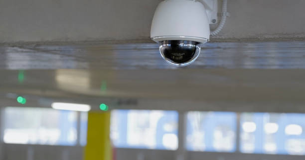 istock Close-up of surveillance camera 1592012299