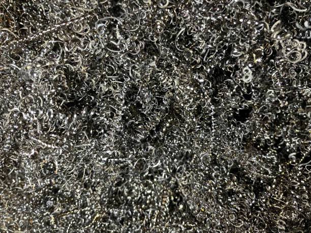 Stainless steel brushed texture - real shot