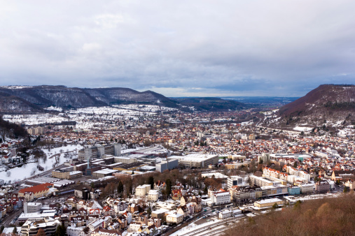 City of Geislingen an der Steige (Germany) from bird's eye view.