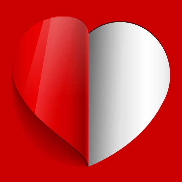 istock Red Heart cut out of paper. Valentines Day Card 159204470