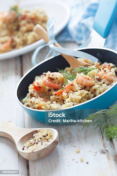 Quinoa And Bulgur Pilaf Stock Photo - Download Image Now - Blue, Bulgur Wheat, Chicken Meat