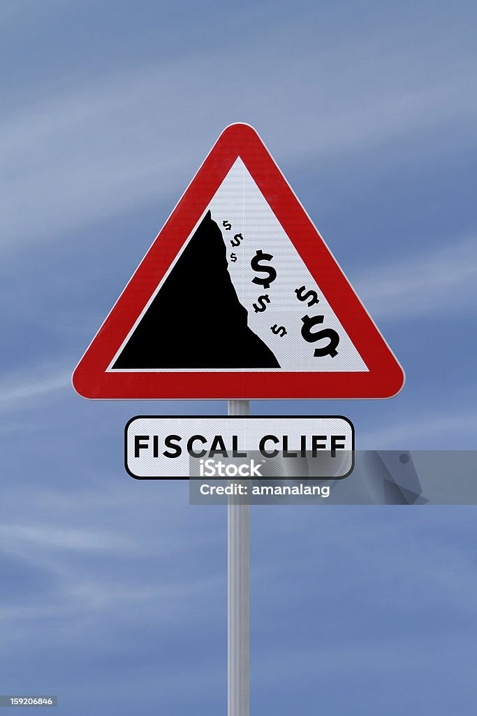 Klif fiskalny Znak drogowy - Zbiór zdjęć royalty-free (Klif fiskalny)