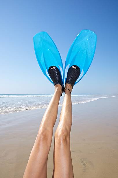 istock legs with flippers like a mermaid 159207422