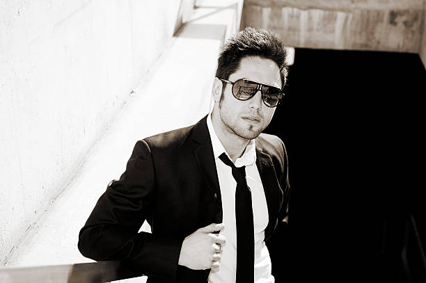 istock Close up potrait of a businessman with sunglasses 159207607