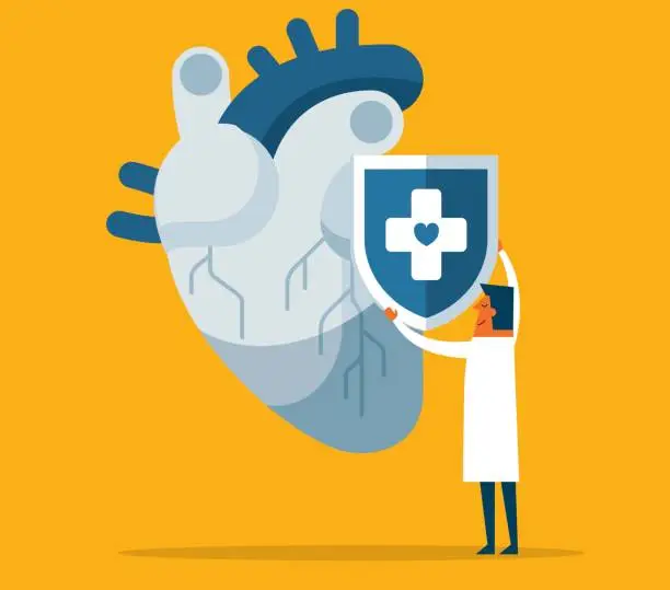 Vector illustration of Heart protection