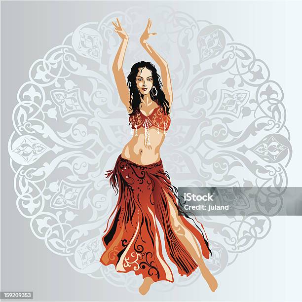 Ilustración de Vientre De Baile y más Vectores Libres de Derechos de Bailarina de vientre - Bailarina de vientre, Rojo, Danza del vientre