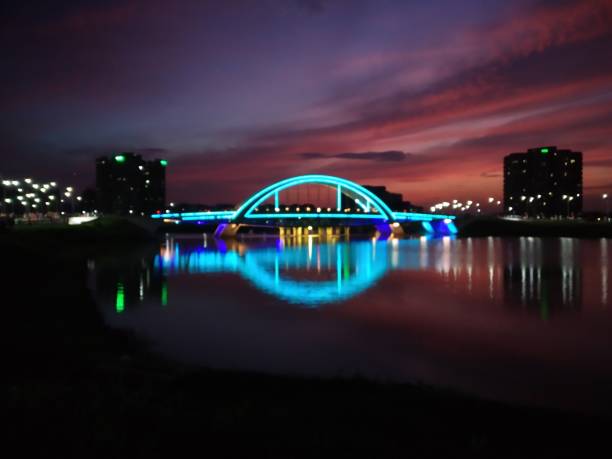 istock Night view of Nirjhor Bridge, Dhaka 1592143294
