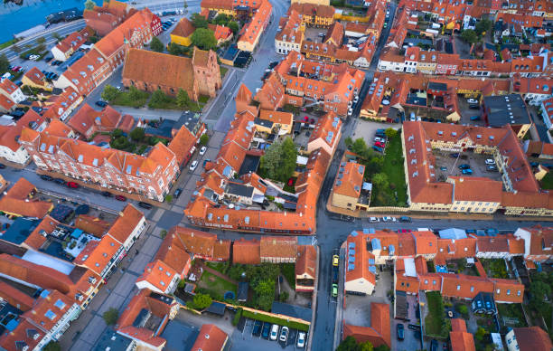 istock Aerial view of medieval town on Funen 1592143754