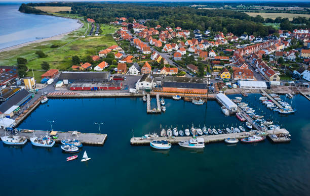 istock Small old town with harbor near inlet 1592144877