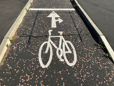 Junction on a cycle lane in Leicester