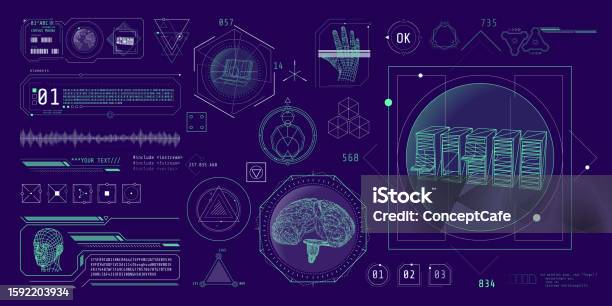Hud Interface Design For Decoding Big Data Stock Illustration ...
