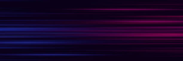 istock Glowing stripes. Beautiful flashes of light on a dark background. 1592211547