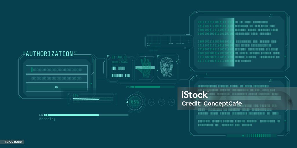 Data Decoding Program Interface With Authorization Window Stock ...