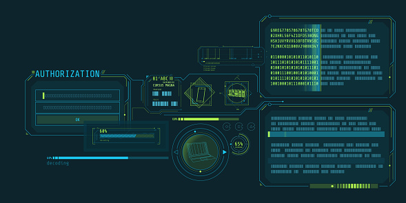 Decryption Software Gif Data Decryption Program Interface With Authorization Window Stock ...