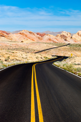 A Winding Road In The Valley Of Fire State Park, Nevada