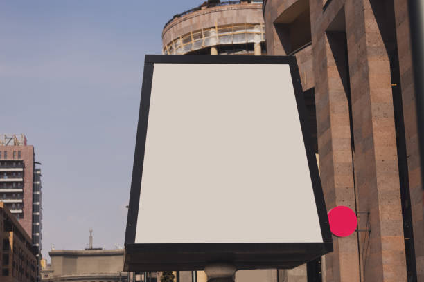 istock Sign board shop or restaurant. Mock up template. Copy space and empty space for advertising 1592250376