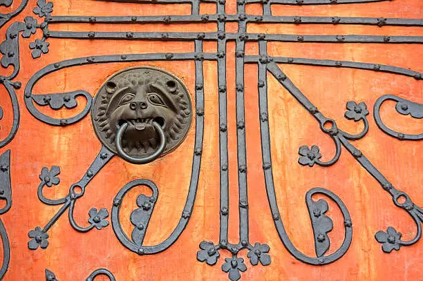 Entrance door of the St. Elisabeth's Church in Marburg an der Lahn, Hesse, Germany