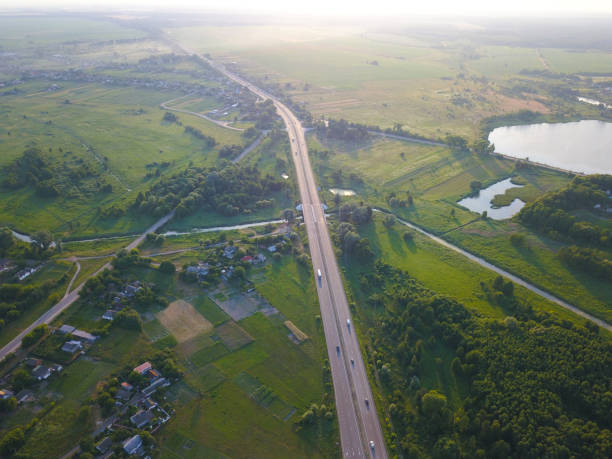 istock Top View of rural road 1592256817