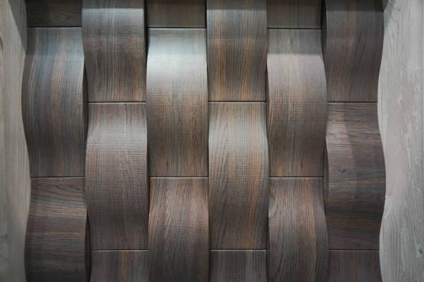 Brown wooden wall texture background close up