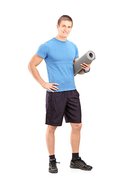 istock Male athlete holding a mat 159227996