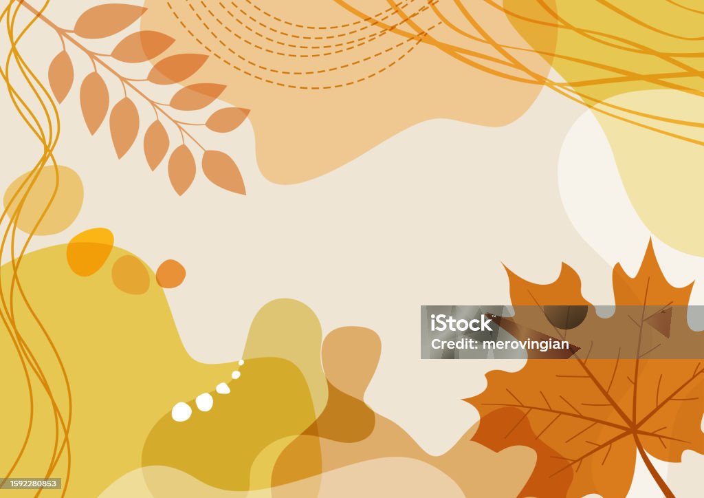 Abstract simply background with natural line arts - autumn theme - Abstract simply autumn background figures and leaves with natural line arts. Organic shape. Design background for social media post, cover, print and wallpaper Autumn stock vector Abstract simply background with natural line arts - autumn theme - Abstract simply autumn background figures and leaves with natural line arts. Organic shape. Design background for social media post, cover, print and wallpaper Autumn stock vector