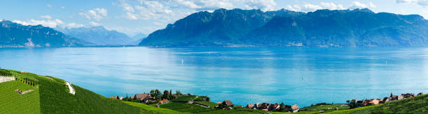 istock Panoramic view of lake Leman in Switzerland 1592301310