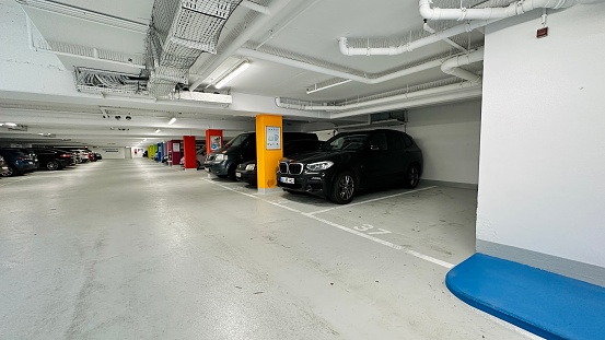 Ludwigsburg, Germany - July, 26th - 2023  public parking garage