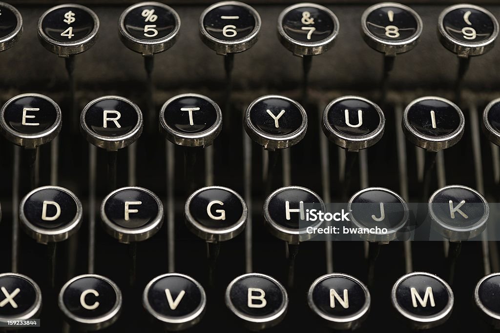 Schlüssel auf einer alten Schreibmaschine - Lizenzfrei Alphabet Stock-Foto