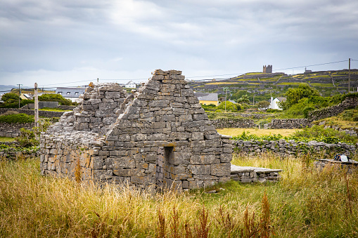Old Church stone ruins remains exterior at Inisheer Aran Island Ireland