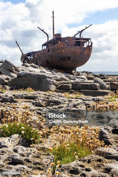 Famous Shipwreck Boat At Inisheer Aran Islands Ireland Stock Photo - Download Image Now