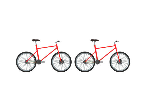 istock 3D Rendering of two red bicycles 1592398257