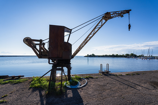 Old port crane in Engure, Latvia