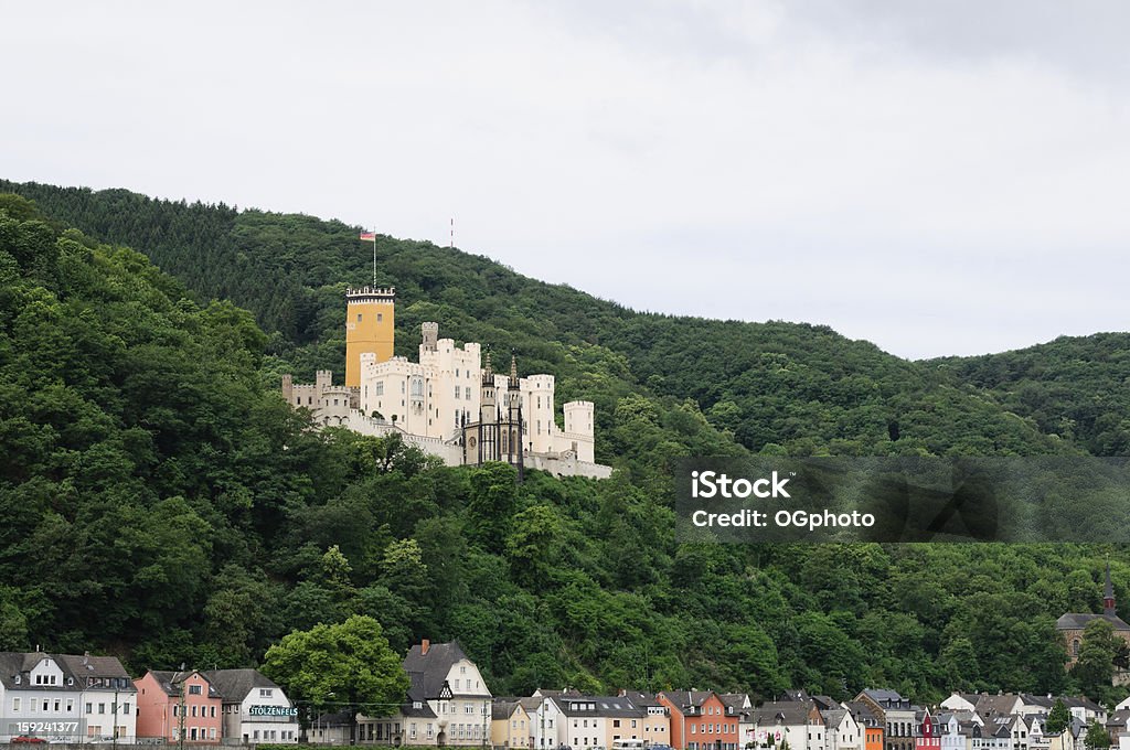 Stolzenfels Castle along the Rhine River, Germany Stolzenfels Castle overlooking the town of the same name.  The castle and town are located on the shore of the Rhine River in  Germany Castle Stock Photo