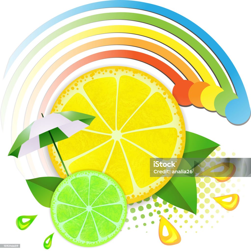 Fette di limone e lime - arte vettoriale royalty-free di Cerchio