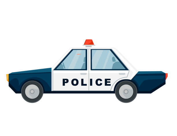 istock Cartoon design police cars set flat vector illustration isolated on white background 1592511402