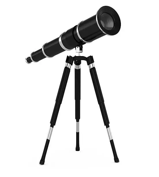 telescope isolated on white background. 3d rendered image