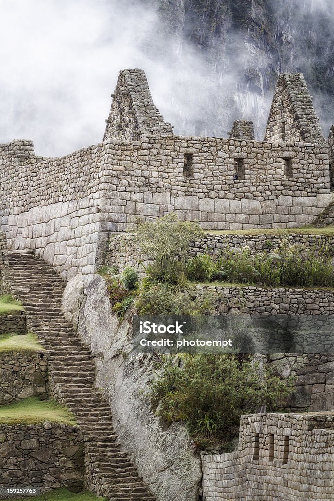 Rovine Inca di Machu Picchu, Perù - Foto stock royalty-free di A forma di blocco