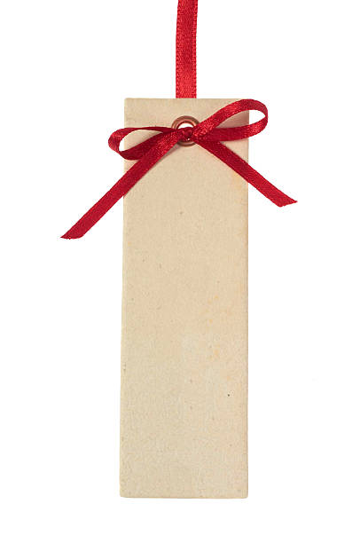 istock Blank price tag with red ribbon 159267401