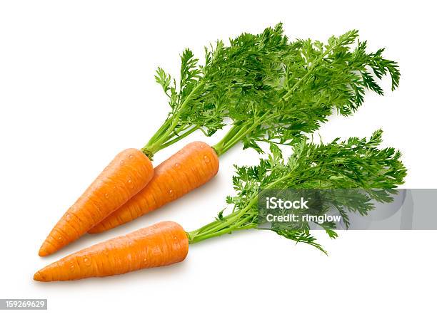 Carrots Isolated On White Stock Photo - Download Image Now - Carrot, Close-up, Cut Out